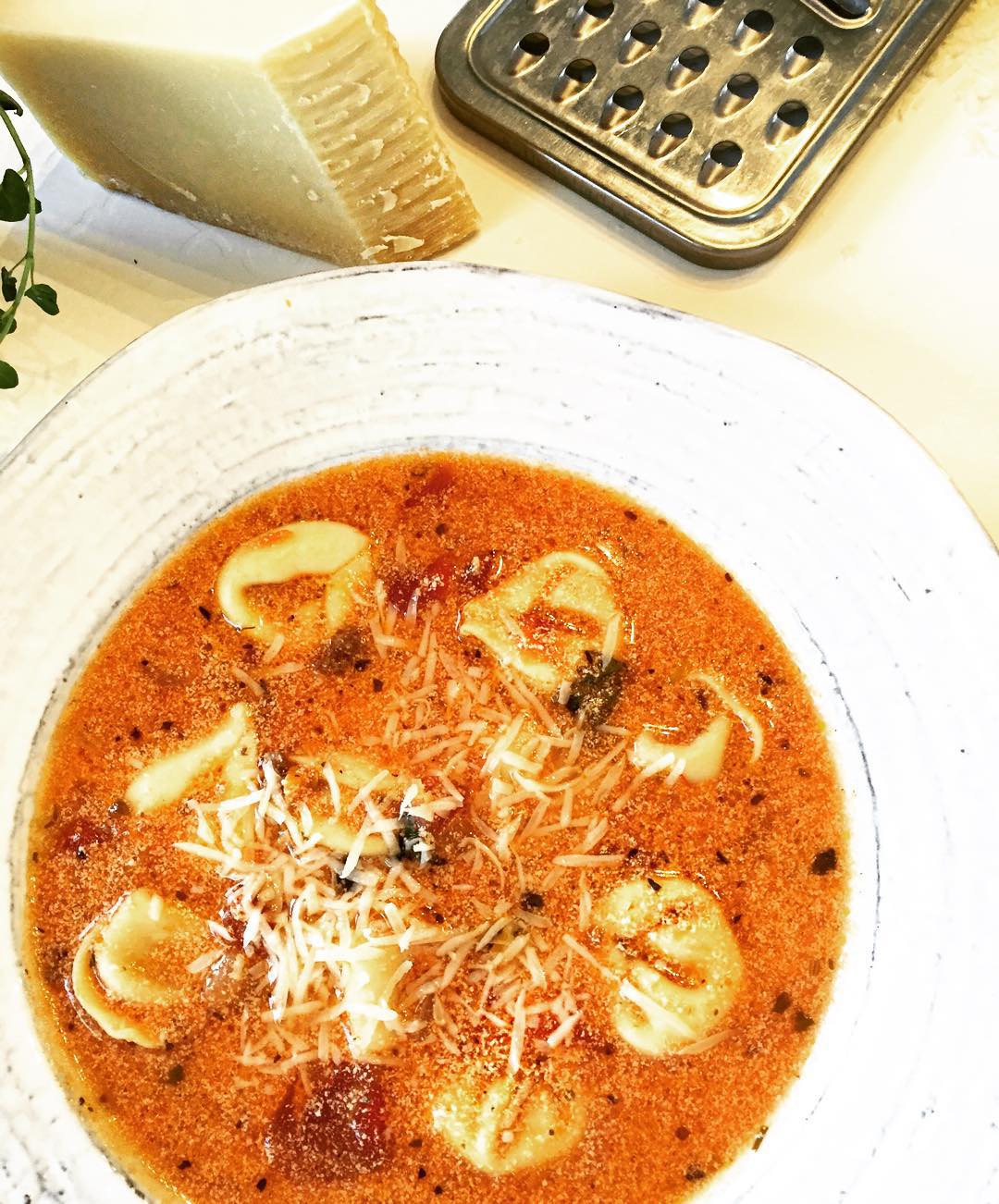 Homemade creamy tortellini tomato soup yes please #sickofturkey #caseofthemondays #cthomemade #soup #recipe #italian #cheese #parmesan #grated #tomatoes #tomatosoup #mozzarella #foodie #wine #redwine #foodporn #pasta #nomnom #yahoofood #huffposttaste #thekitchn #feedfeed #rrmagfan #foodandwine #delicious #foodblogger