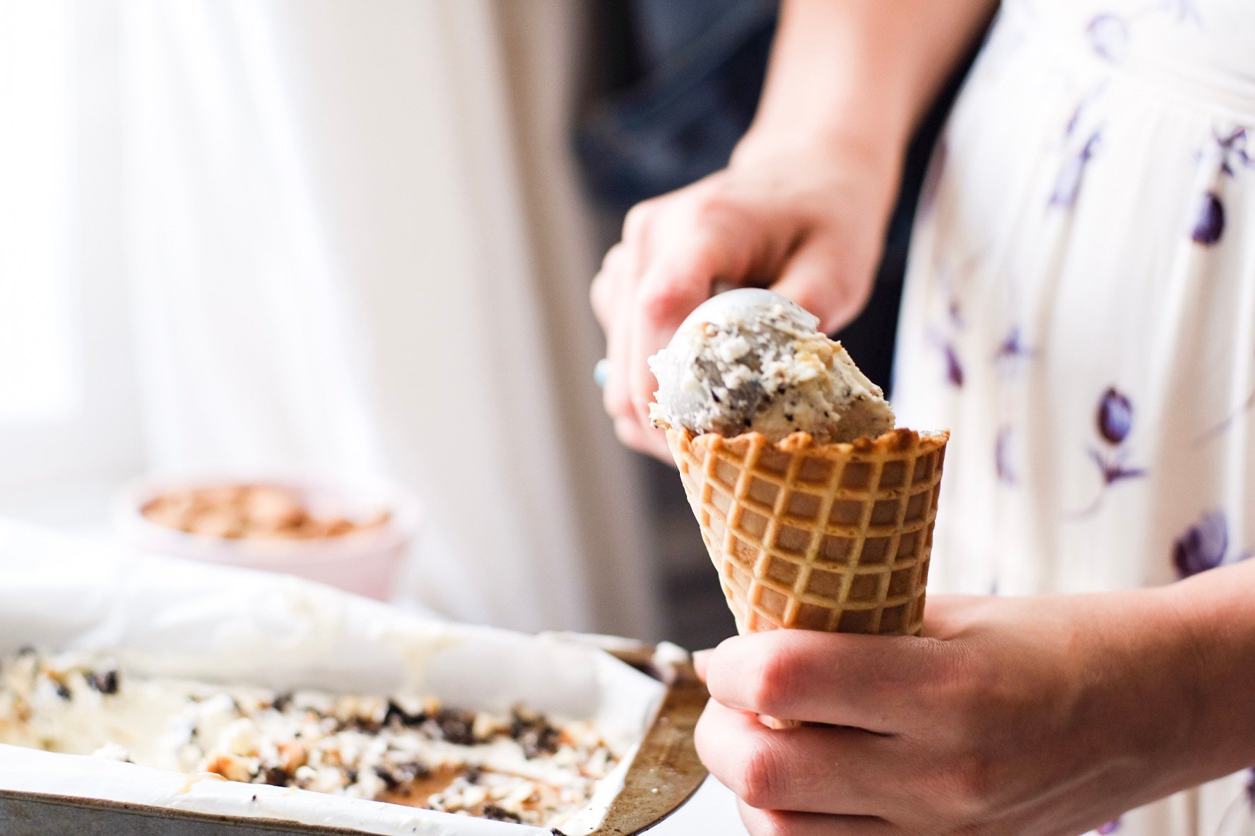 Lifestyle Blogger Chocolate and Lace shares her recipe for Oreo Salted Almond Caramel Swirl Homemade Ice Cream.