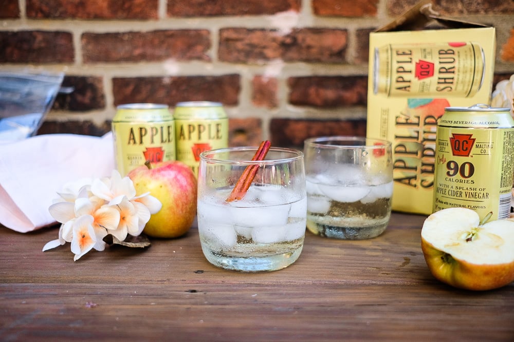 Lifestyle Blogger shares a fall Apple Cocktail from Quaker City Shrub. 