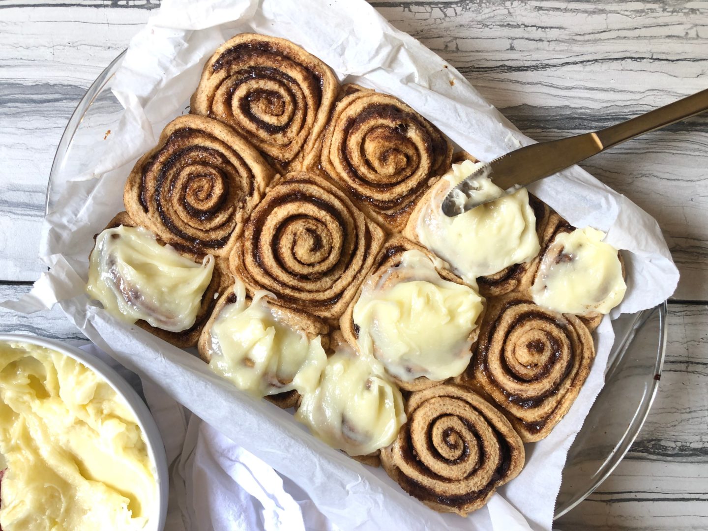 Lifestyle Blogger Chocolate & Lace shares her recipe for Cream Cheese Frosted Cinnamon Rolls.