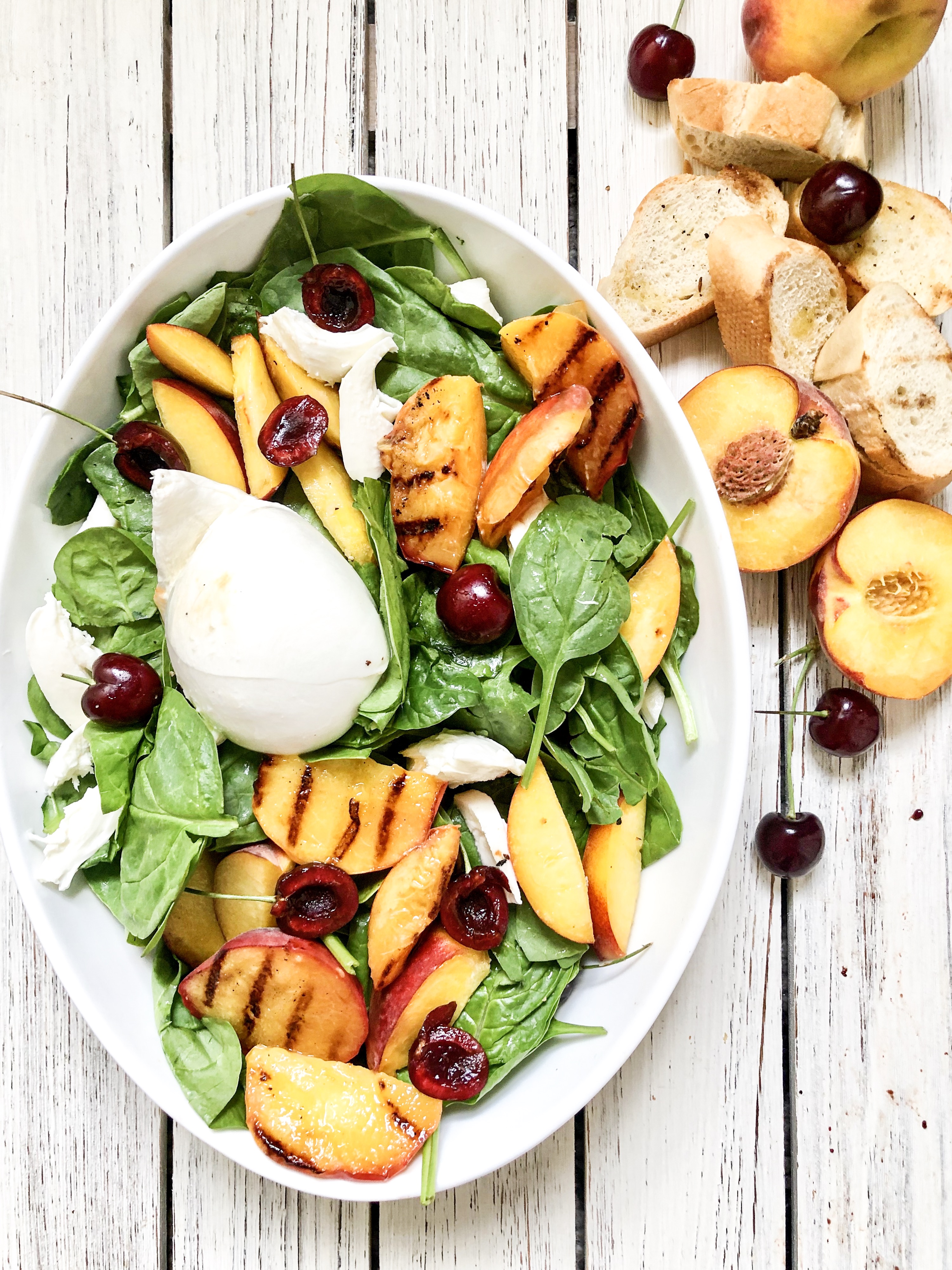 Lifestyle Blogger Chocolate & Lace shares her recipe for Grilled Peach and Burrata Salad. 