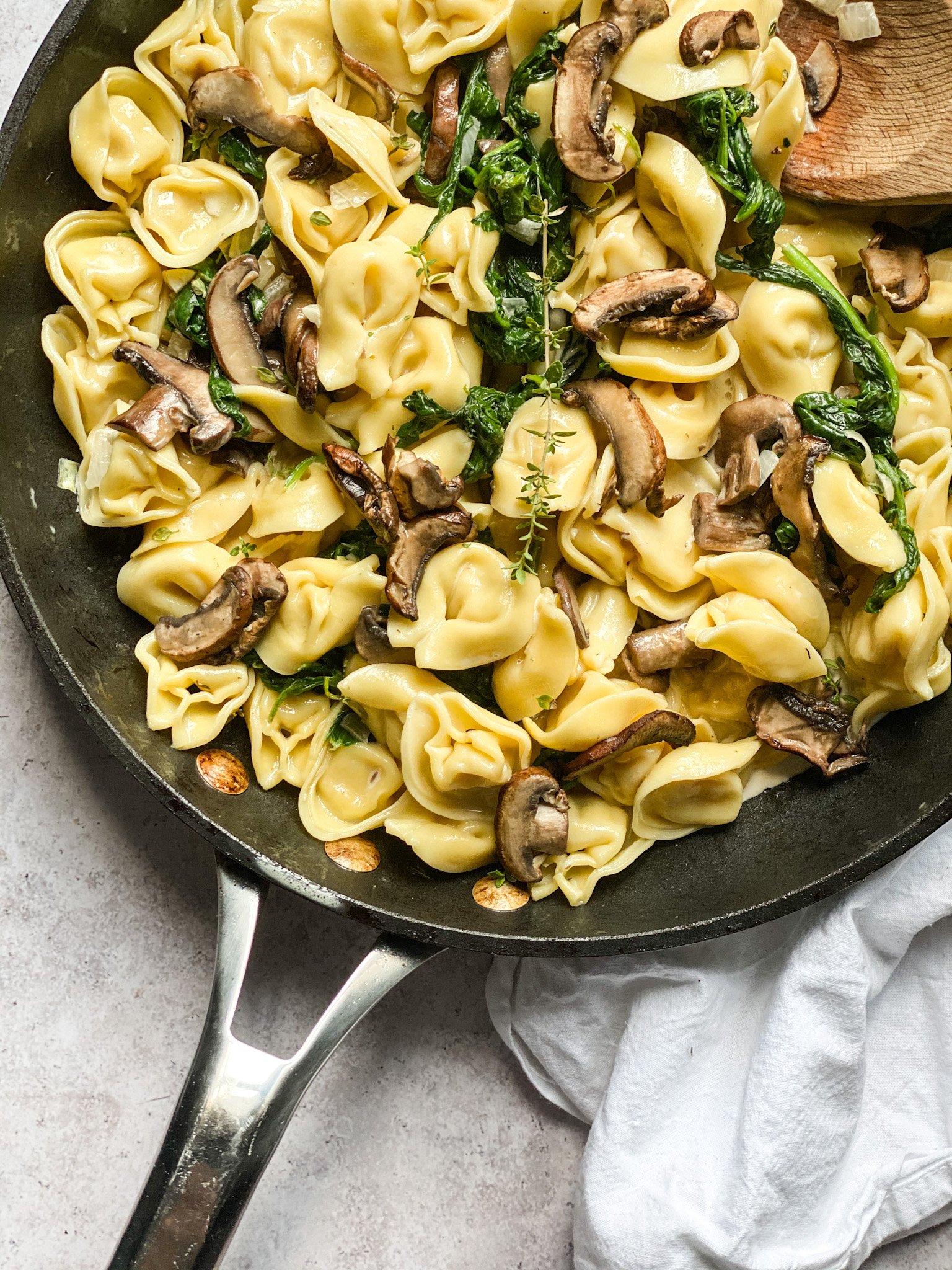 Chocolate and Lace Shares her recipe for Creamy Mushroom and Spinach Tortellini