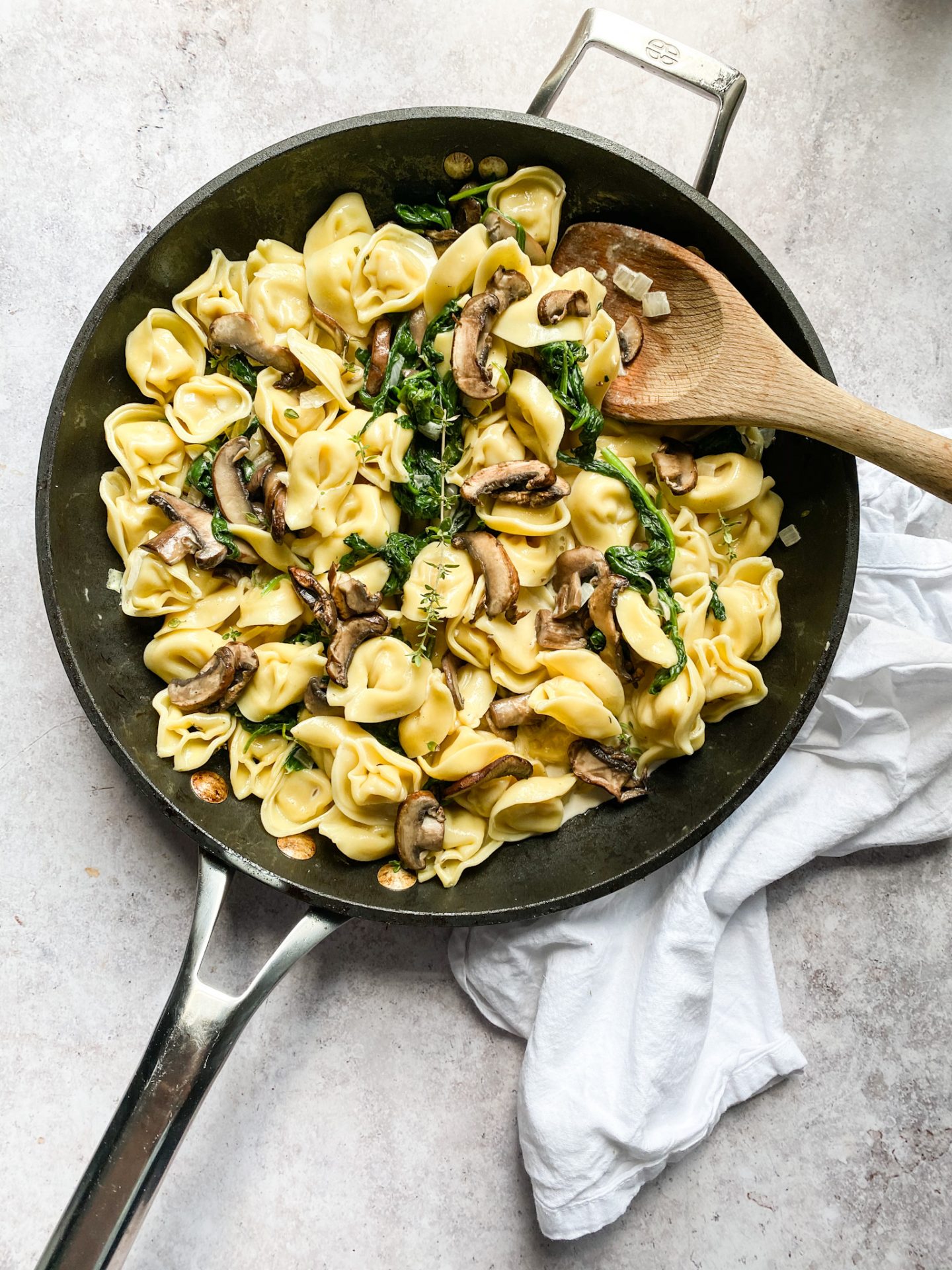 Chocolate and Lace Shares her recipe for Creamy Mushroom and Spinach Tortellini