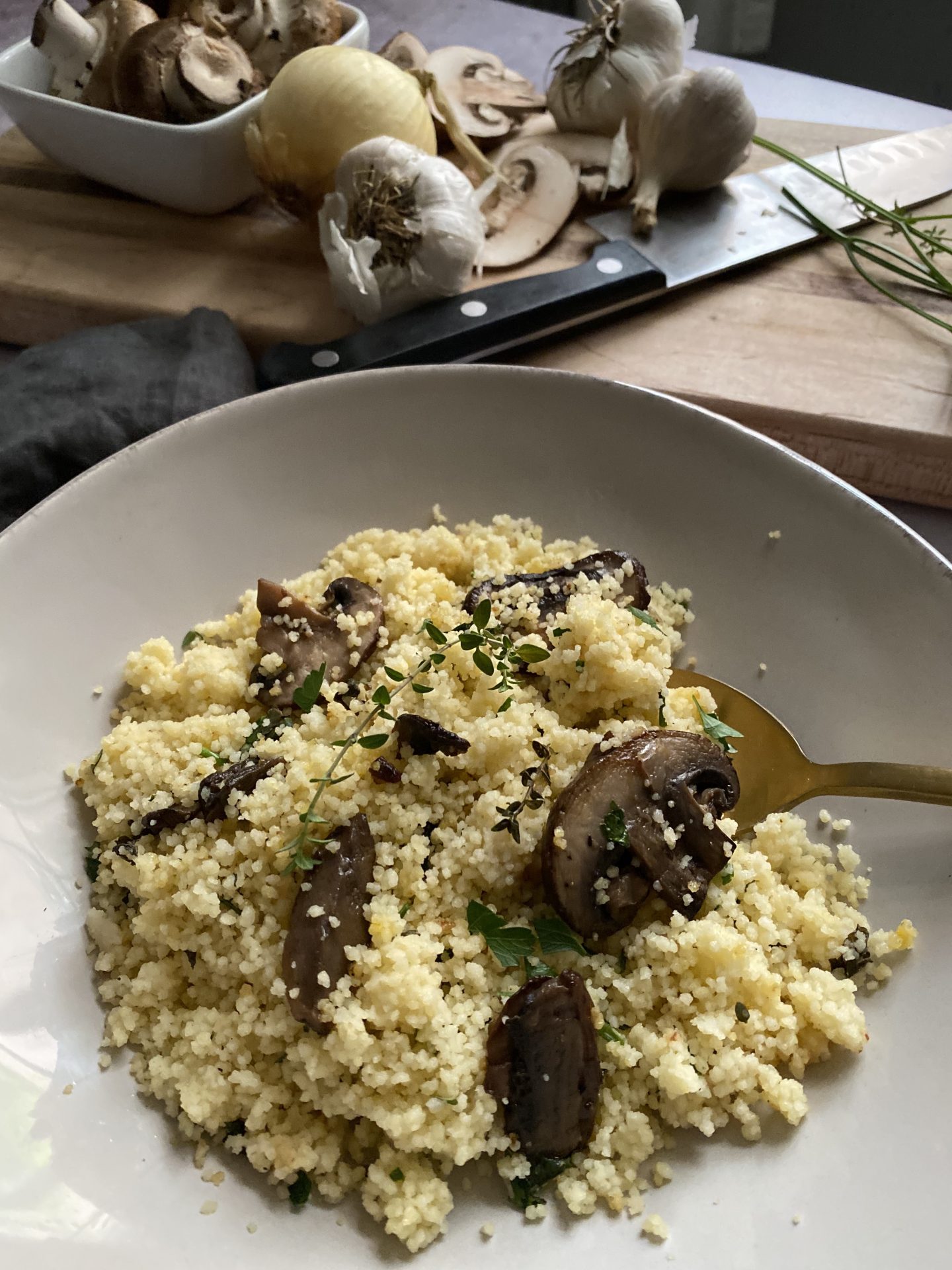 Lifestyle Blogger Chocolate and Lace shares her recipe for the Best Mushroom Herb Couscous.