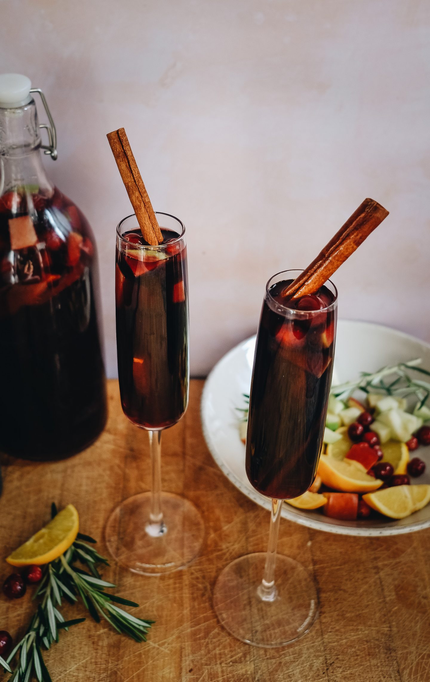 Chocolate and Lace shares her holiday cocktail recipe for the best holiday sangria.