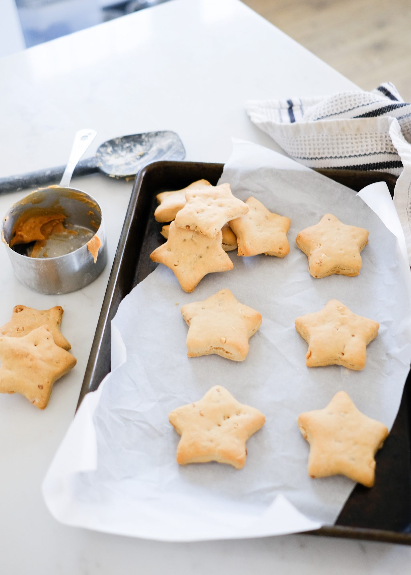 Chocolate and Lace shares her recipe for star shaped peanut butter dog stars