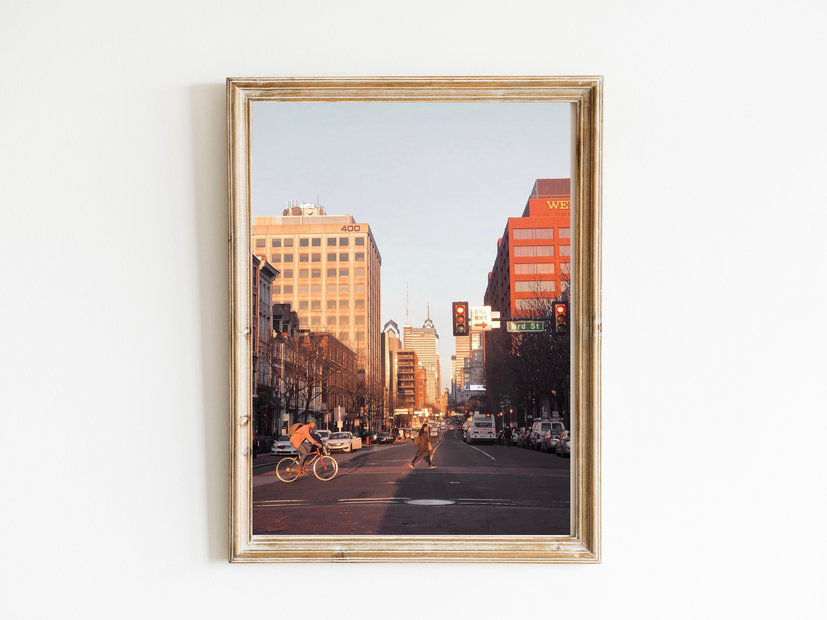 framed picture of an old city love print of downtown Philadelphia